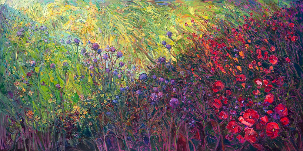Field of Blooms, Oil on Canvas by Erin Hanson