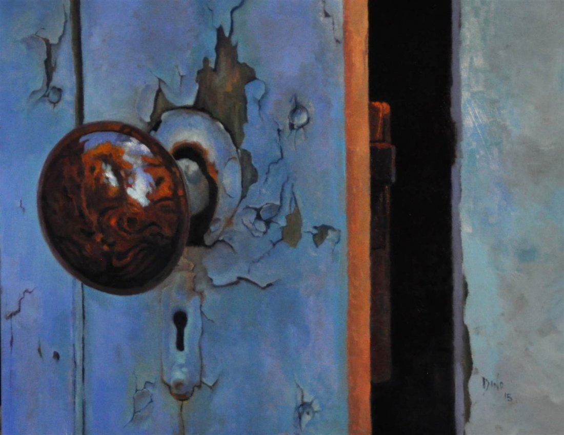 Dino Rinaldi, Doorknob, Oil on Clayboard, 11''x 14''