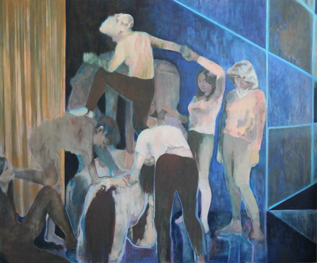 Flora Whiteley, Dramatic Construction, 2015, oil on linen, 150x180cm