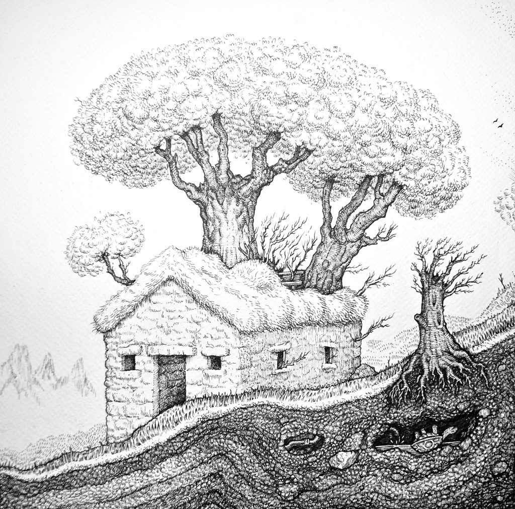 Jock Mooney, Endgame, 2014, ink on paper, 25x25cm