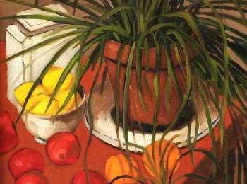 Vincent Torre, Still Life With Spider Plant,Oil on Canvas,24''x30''