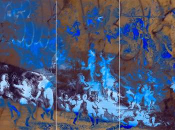 Variation #5, Triptych, mixed media on acrylic glass, mounted on dibond